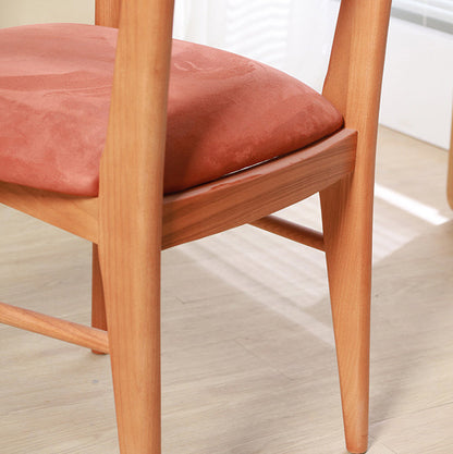 Contemporary Retro Flannelette Ash Dining Chair Backrest Armrest For Dining Room