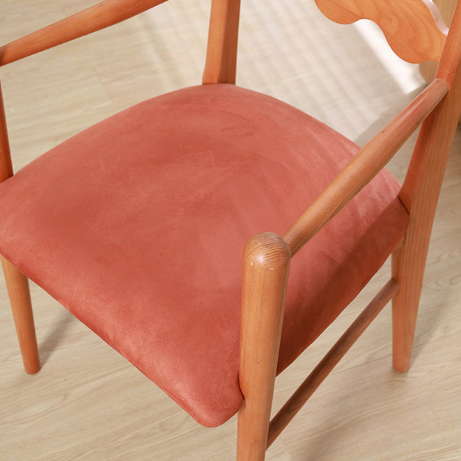 Contemporary Retro Flannelette Ash Dining Chair Backrest Armrest For Dining Room