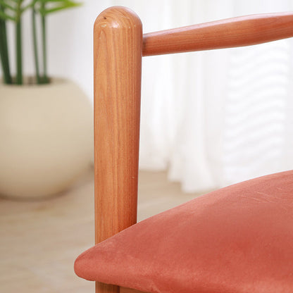 Contemporary Retro Flannelette Ash Dining Chair Backrest Armrest For Dining Room