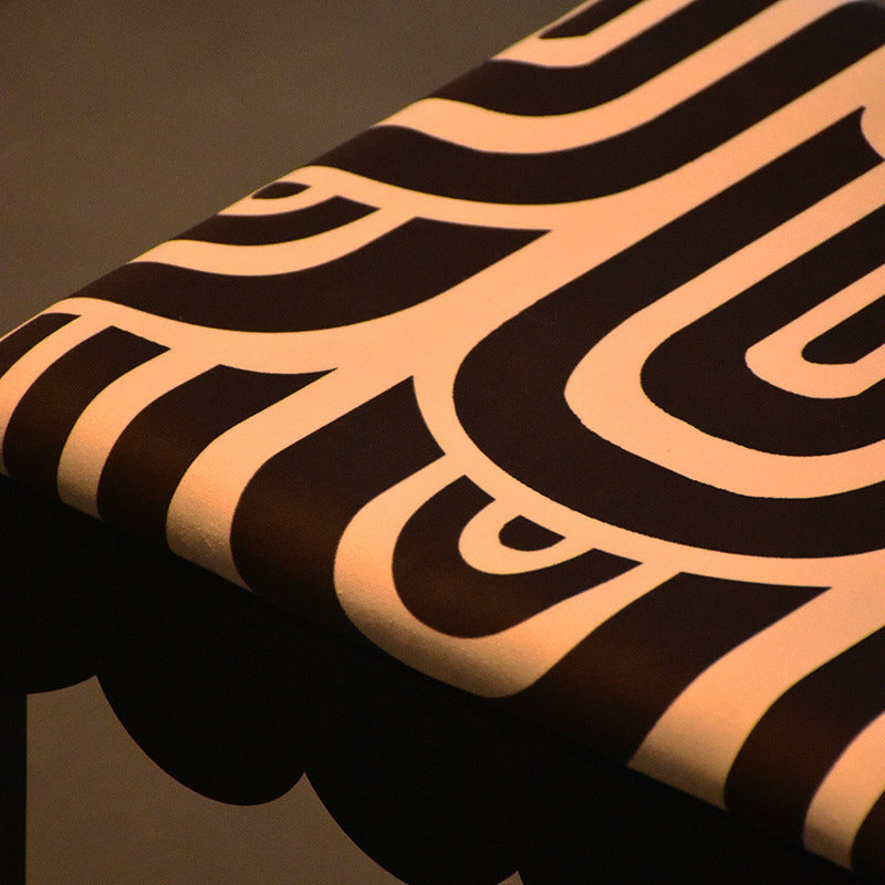 Traditional French Four Leaf Clover Flannelette Carbon Steel Dining Chair Backrest Armless For Dining Room