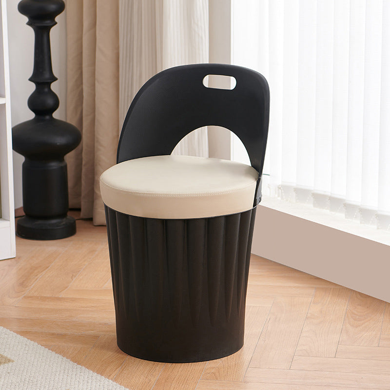 Contemporary Creative Bucket Storage PP PU Dining Chair Backrest Armless For Dining Room