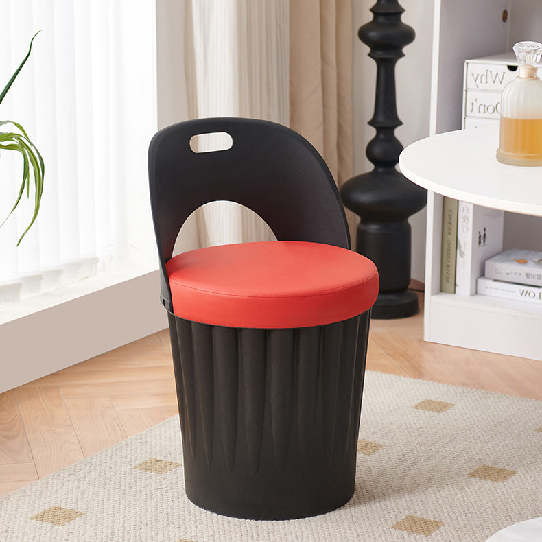 Contemporary Creative Bucket Storage PP PU Dining Chair Backrest Armless For Dining Room
