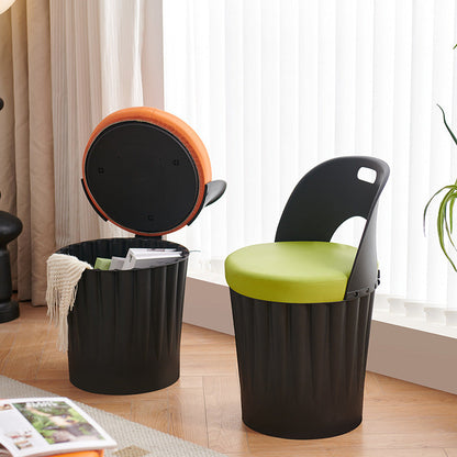 Contemporary Creative Bucket Storage PP PU Dining Chair Backrest Armless For Dining Room