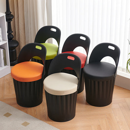 Contemporary Creative Bucket Storage PP PU Dining Chair Backrest Armless For Dining Room