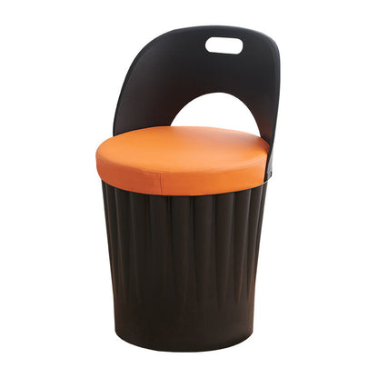 Contemporary Creative Bucket Storage PP PU Dining Chair Backrest Armless For Dining Room