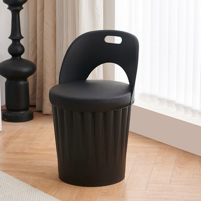 Contemporary Creative Bucket Storage PP PU Dining Chair Backrest Armless For Dining Room