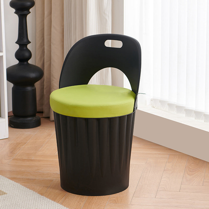 Contemporary Creative Bucket Storage PP PU Dining Chair Backrest Armless For Dining Room