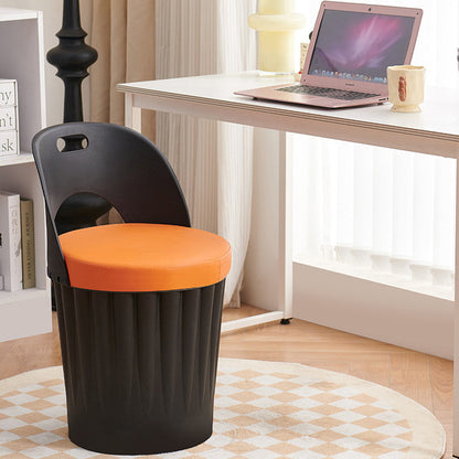 Contemporary Creative Bucket Storage PP PU Dining Chair Backrest Armless For Dining Room