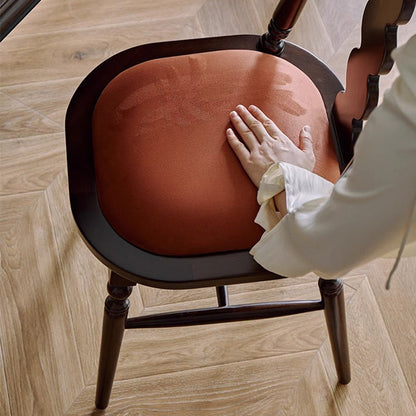 Traditional French Flannelette Solid Wood Dining Chair Backrest Armless For Dining Room