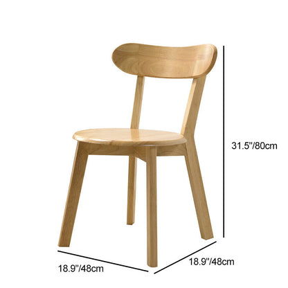 Contemporary Simplicity Full Solid Wood Dining Chair Backrest Armless For Dining Room