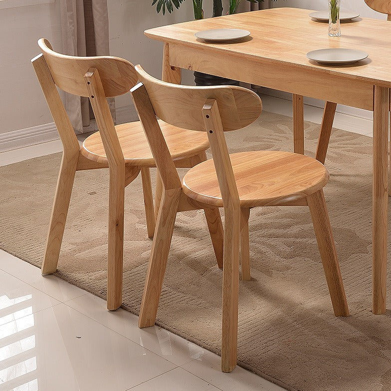 Contemporary Simplicity Full Solid Wood Dining Chair Backrest Armless For Dining Room