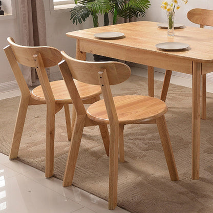 Contemporary Simplicity Full Solid Wood Dining Chair Backrest Armless For Dining Room