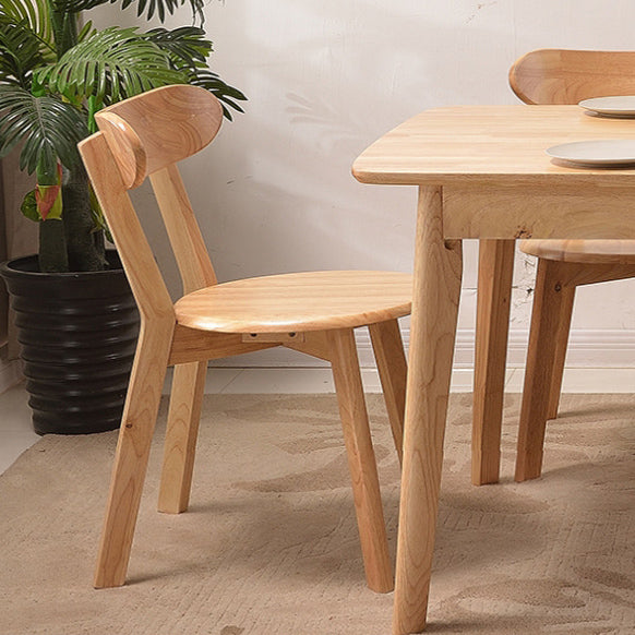 Contemporary Simplicity Full Solid Wood Dining Chair Backrest Armless For Dining Room
