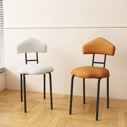 Contemporary Nordic Cloud Shape Cushion Synthetic Leather Carbon Steel Vanity Stool Backrest Armless For Bedroom