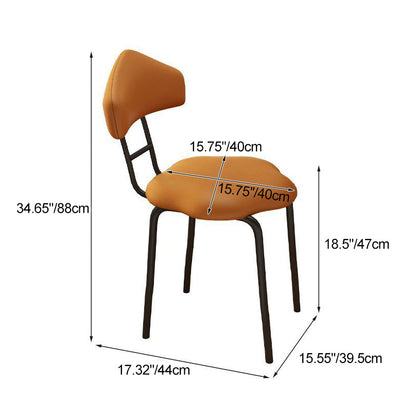 Contemporary Nordic Cloud Shape Cushion Synthetic Leather Carbon Steel Vanity Stool Backrest Armless For Bedroom