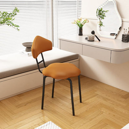 Contemporary Nordic Cloud Shape Cushion Synthetic Leather Carbon Steel Vanity Stool Backrest Armless For Bedroom