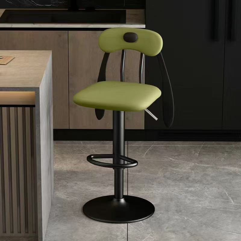 Contemporary Creative Puppy Shape PU Leather Carbon Steel Bar Stool Backrest Armless For Dining Room