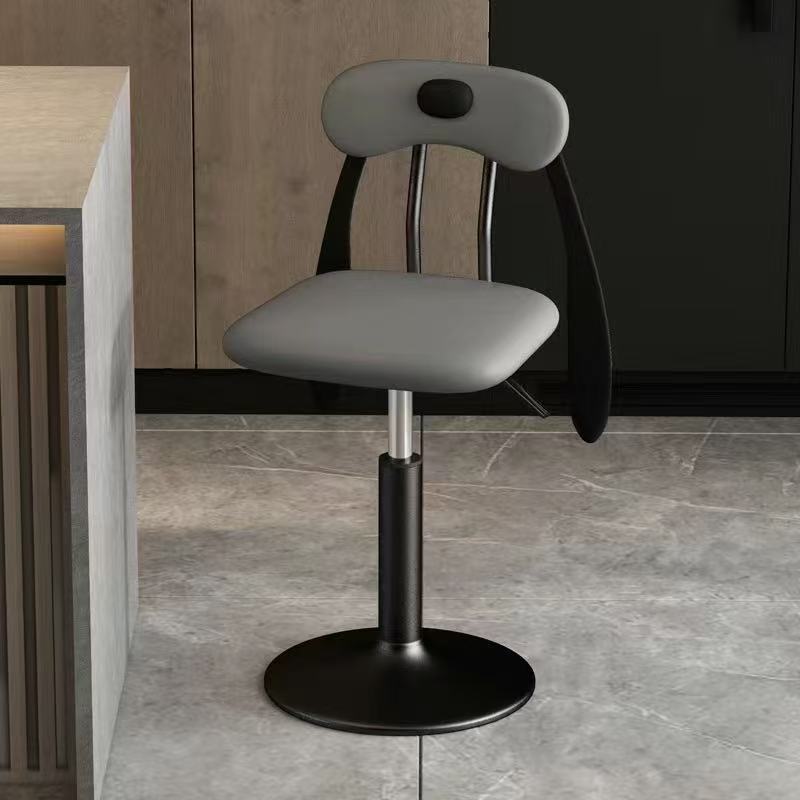 Contemporary Creative Puppy Shape PU Leather Carbon Steel Bar Stool Backrest Armless For Dining Room