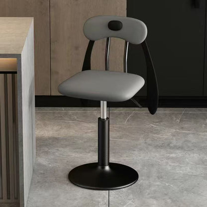 Contemporary Creative Puppy Shape PU Leather Carbon Steel Bar Stool Backrest Armless For Dining Room
