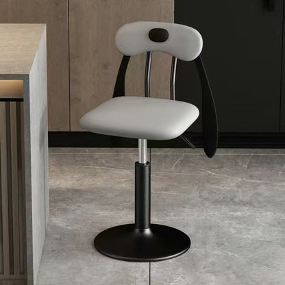 Contemporary Creative Puppy Shape PU Leather Carbon Steel Bar Stool Backrest Armless For Dining Room