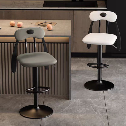 Contemporary Creative Puppy Shape PU Leather Carbon Steel Bar Stool Backrest Armless For Dining Room