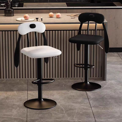 Contemporary Creative Puppy Shape PU Leather Carbon Steel Bar Stool Backrest Armless For Dining Room