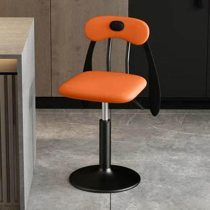 Contemporary Creative Puppy Shape PU Leather Carbon Steel Bar Stool Backrest Armless For Dining Room