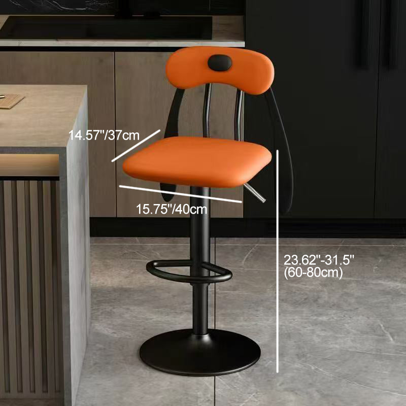 Contemporary Creative Puppy Shape PU Leather Carbon Steel Bar Stool Backrest Armless For Dining Room