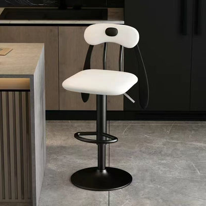 Contemporary Creative Puppy Shape PU Leather Carbon Steel Bar Stool Backrest Armless For Dining Room