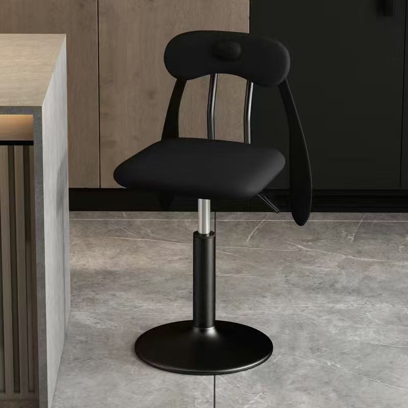 Contemporary Creative Puppy Shape PU Leather Carbon Steel Bar Stool Backrest Armless For Dining Room