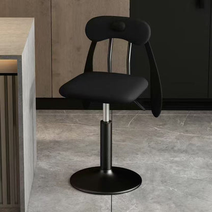 Contemporary Creative Puppy Shape PU Leather Carbon Steel Bar Stool Backrest Armless For Dining Room
