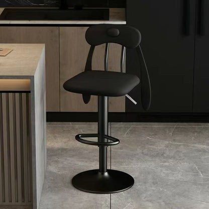 Contemporary Creative Puppy Shape PU Leather Carbon Steel Bar Stool Backrest Armless For Dining Room
