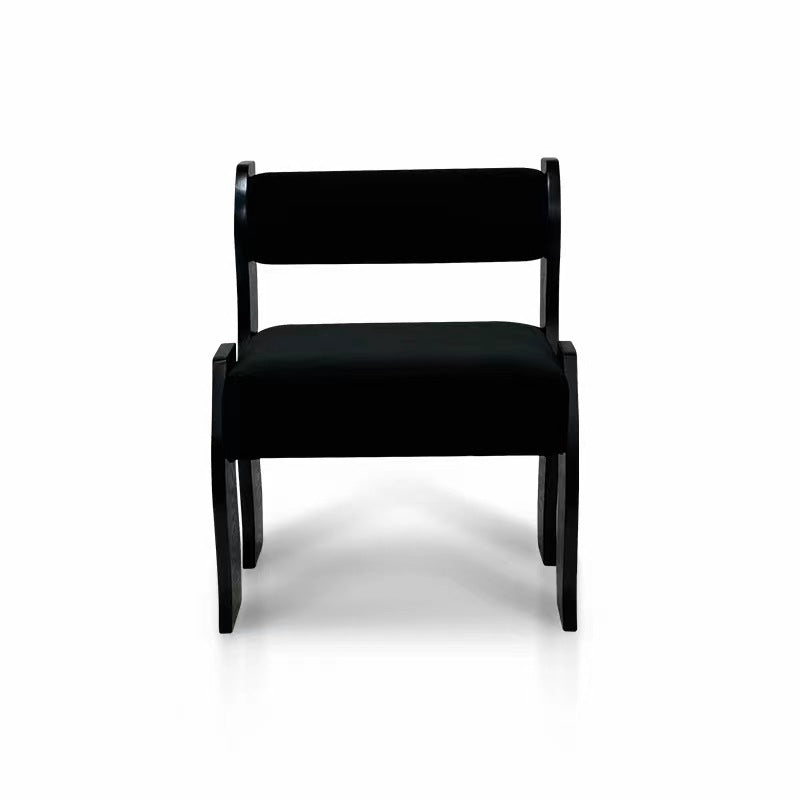 Traditional French Square Cylinder Wave Frame Fabric Willow Wood Vanity Stool Backrest Armless For Bedroom