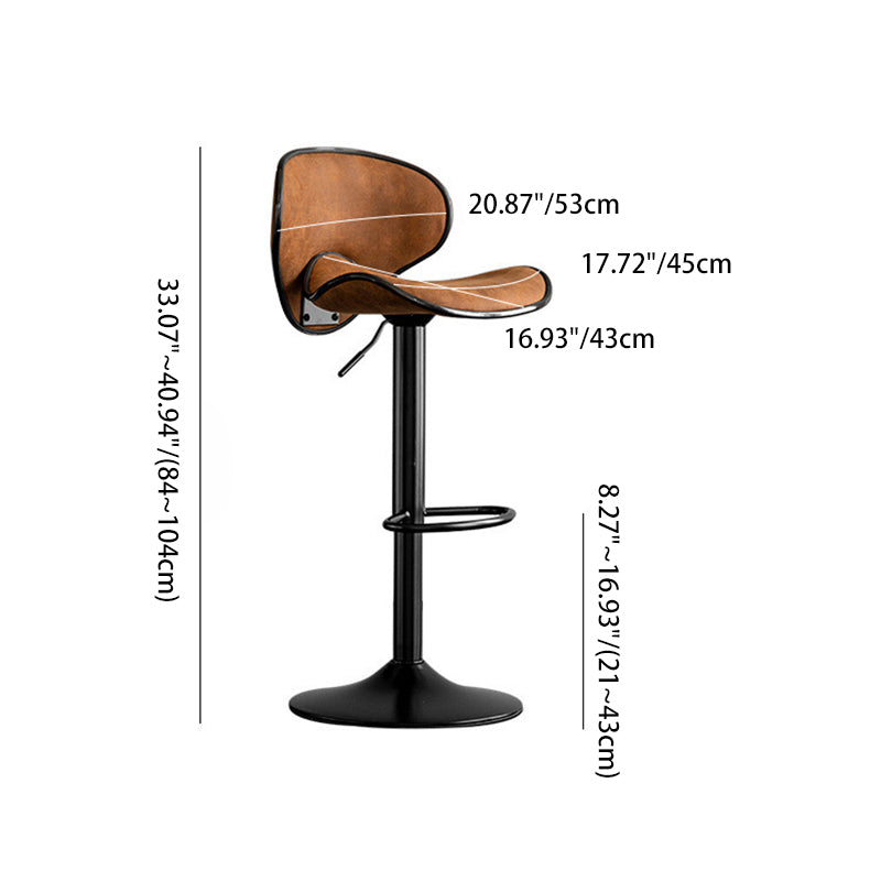 Contemporary Scandinavian Round Base Technology Fabric Iron Bar Stool Backrest Armless For Dining Room