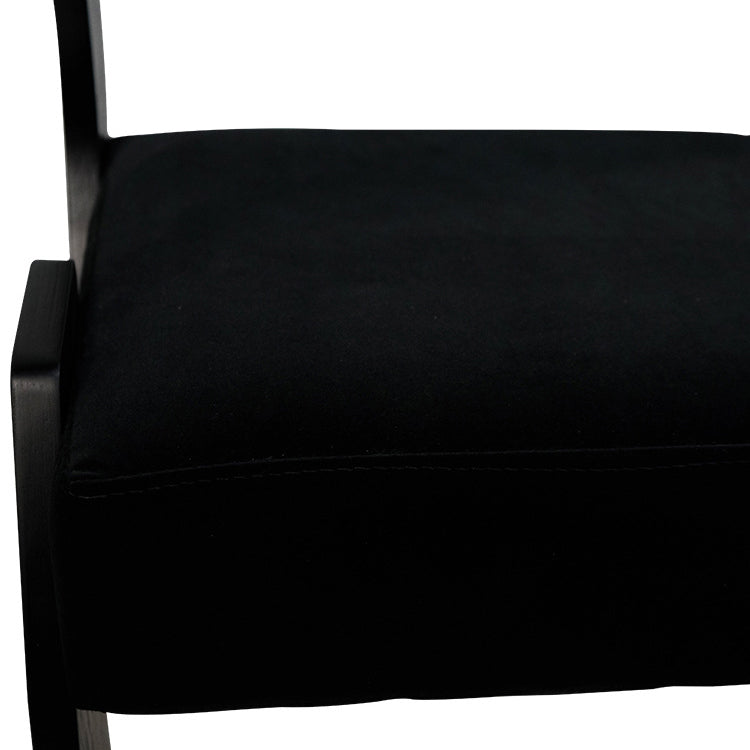 Traditional French Square Cylinder Wave Frame Fabric Willow Wood Vanity Stool Backrest Armless For Bedroom