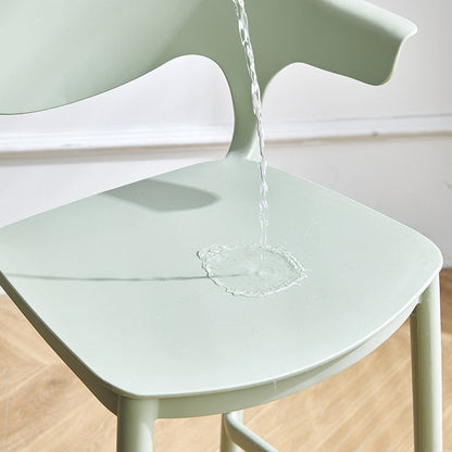Contemporary Nordic Macarons Waterproof Anti-slip Full PP Bar Stool Backrest Armrest For Dining Room