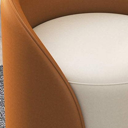 Contemporary Nordic Cylinder PU Leather Solid Wood Vanity Stool Backrest Armless For Bedroom