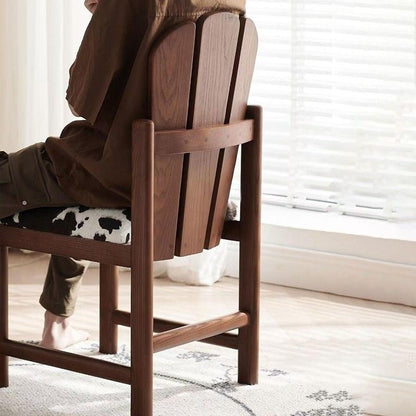 Traditional French Square Peacock Backrest Spot Fabric Cushion Solid Wood Vanity Stool Armless For Bedroom