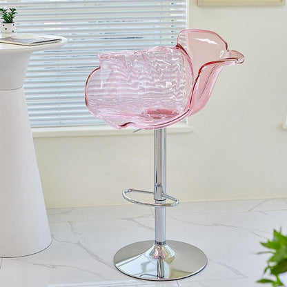 Contemporary Nordic Bud Injection Molding Iron Bar Stool Backrest Armrest For Dining Room