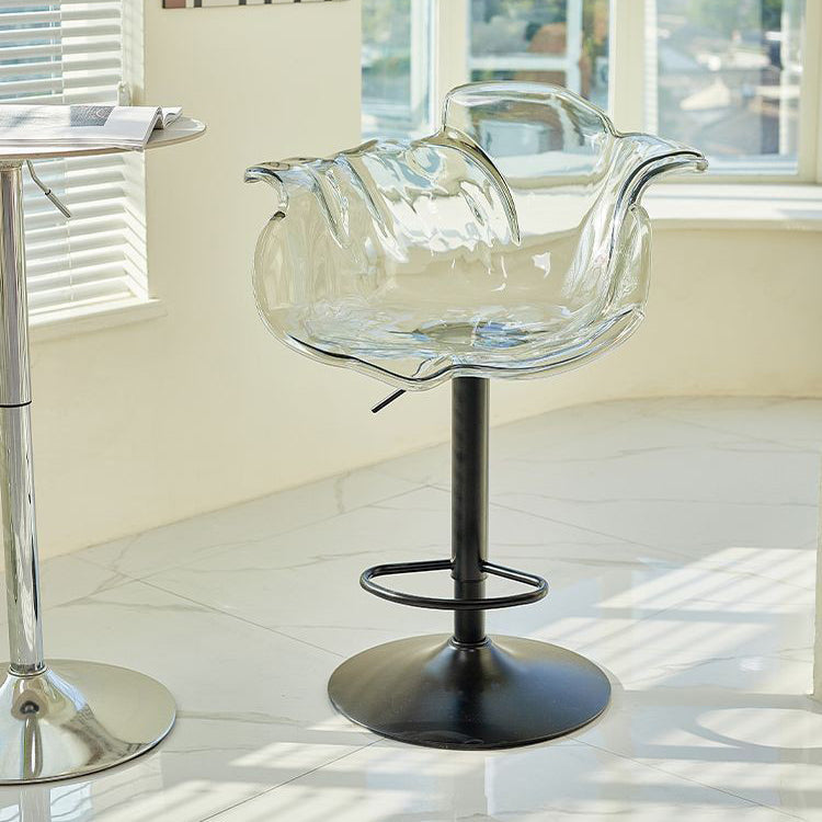 Contemporary Nordic Bud Injection Molding Iron Bar Stool Backrest Armrest For Dining Room