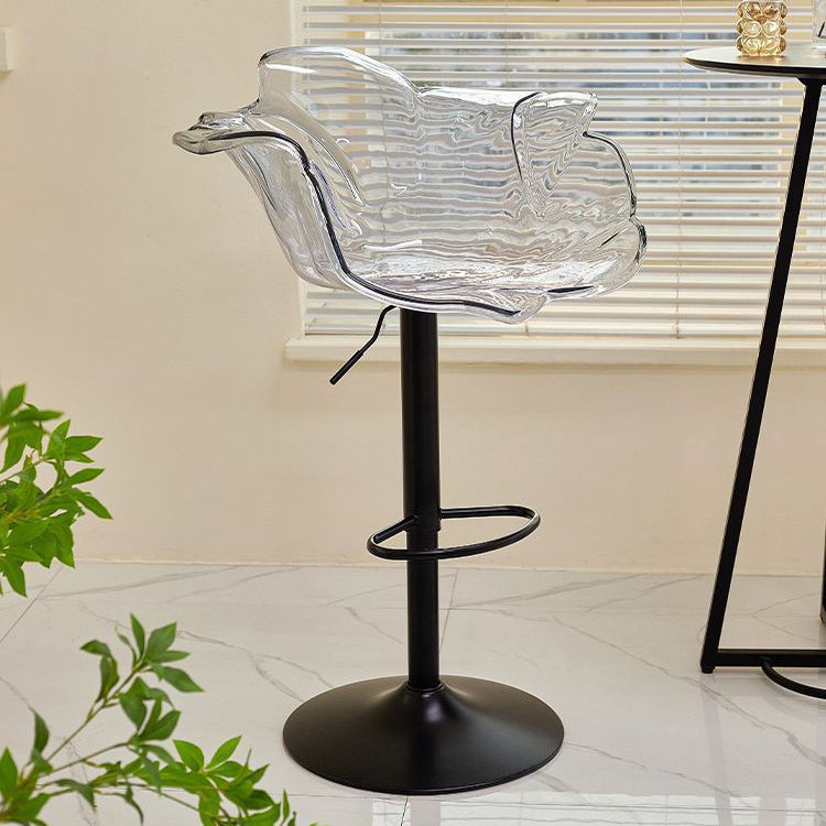 Contemporary Nordic Bud Injection Molding Iron Bar Stool Backrest Armrest For Dining Room