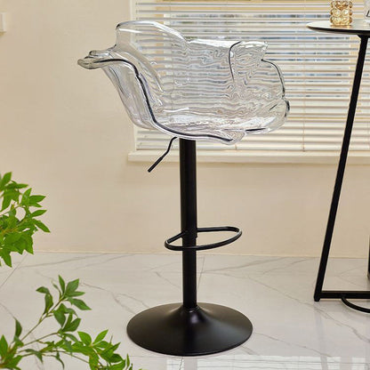 Contemporary Nordic Bud Injection Molding Iron Bar Stool Backrest Armrest For Dining Room