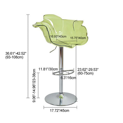 Contemporary Nordic Bud Injection Molding Iron Bar Stool Backrest Armrest For Dining Room