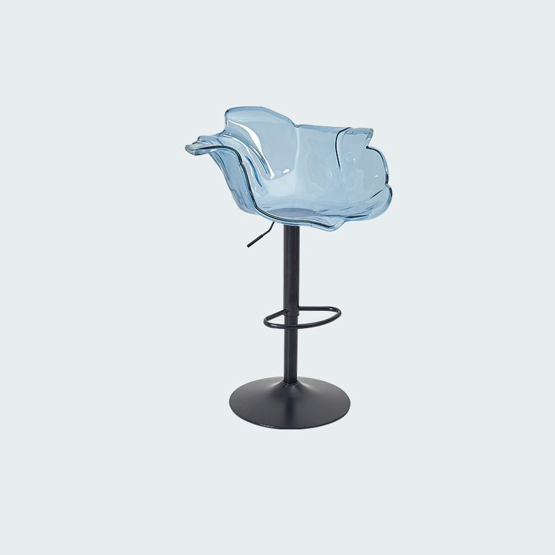 Contemporary Nordic Bud Injection Molding Iron Bar Stool Backrest Armrest For Dining Room