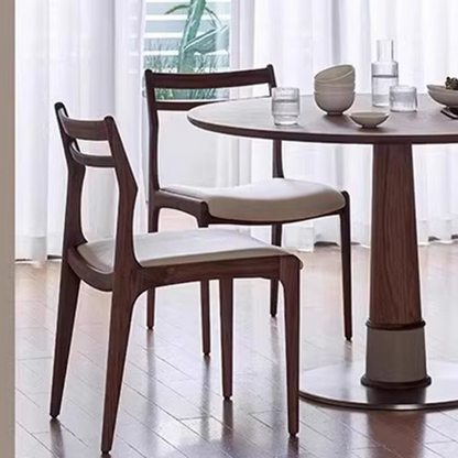 Contemporary Retro Square Microfiber Leather Ash Dining Chair Backrest Armless For Dining Room