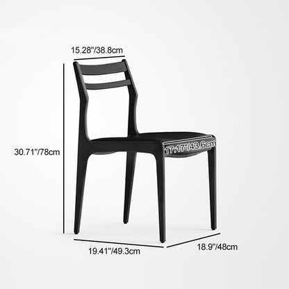 Contemporary Retro Square Microfiber Leather Ash Dining Chair Backrest Armless For Dining Room