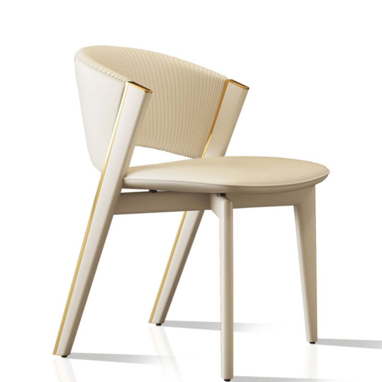 Contemporary Scandinavian Square Sector PU Carbon Steel Dining Chair Backrest Armless For Dining Room