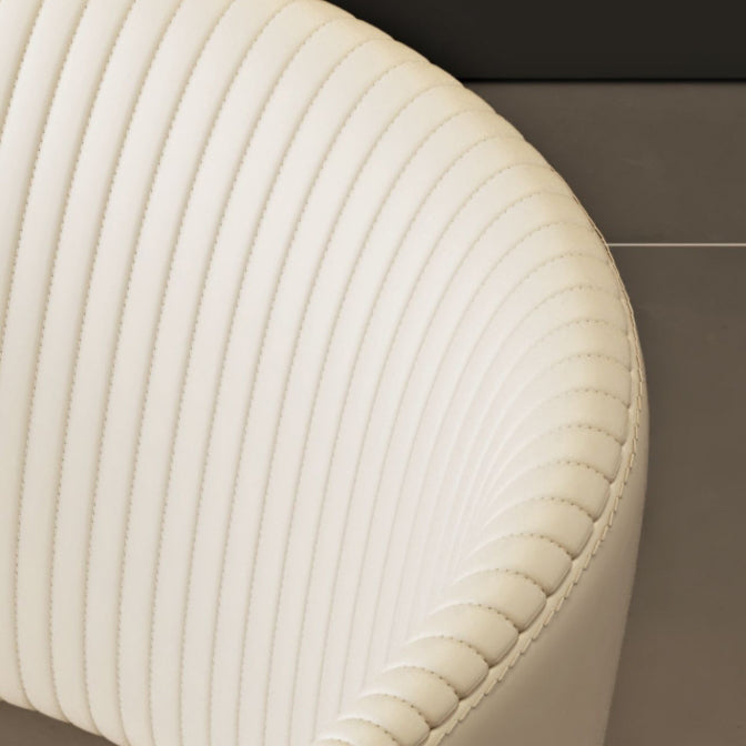 Contemporary Scandinavian Square Sector PU Carbon Steel Dining Chair Backrest Armless For Dining Room