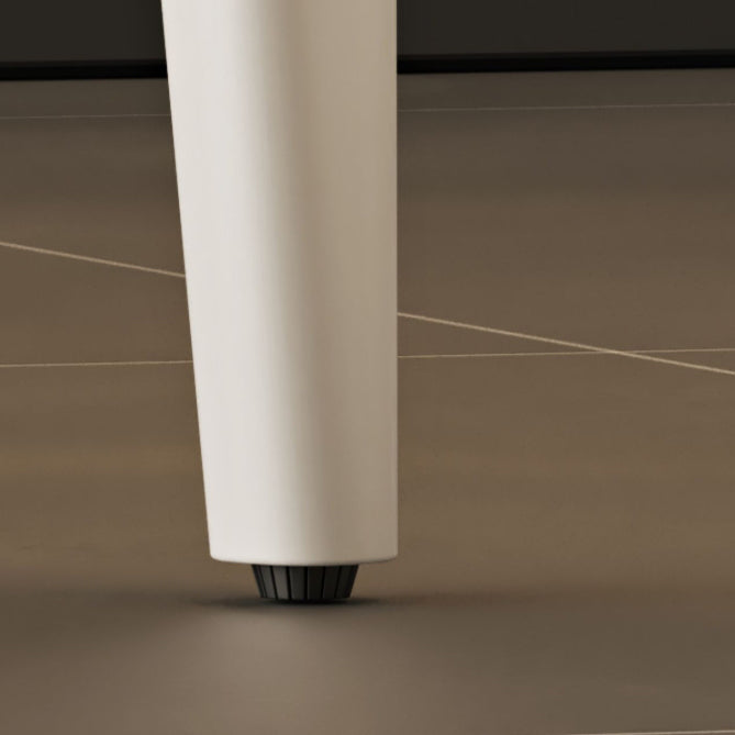 Contemporary Scandinavian Square Sector PU Carbon Steel Dining Chair Backrest Armless For Dining Room