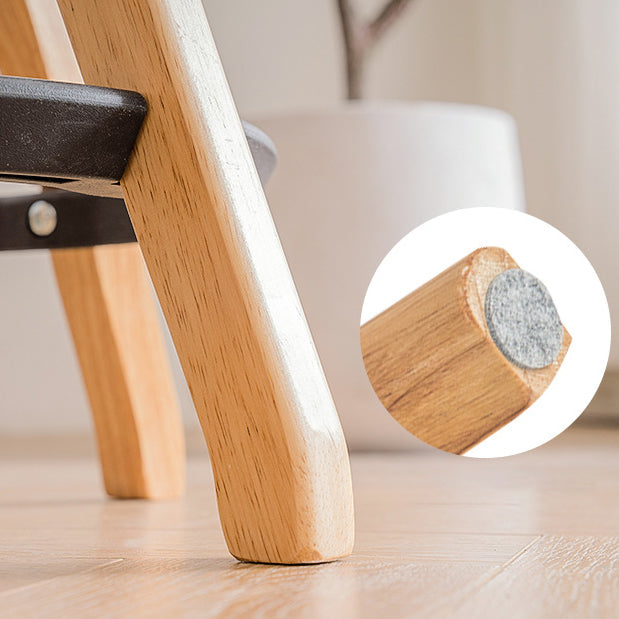 Modern Simplicity Round Bracket Rotatable Rubber Wood Nylon Bar Stool Backless Armless For Dining Room